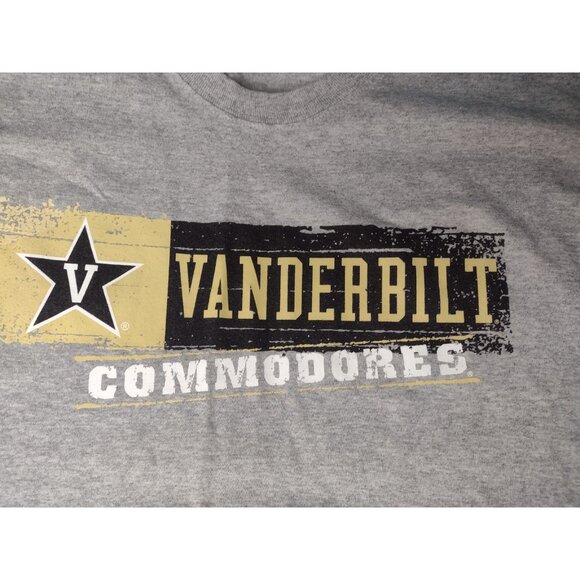 Vanderbilt Commodores Gildan Heavy Cotton Men's T Shirt Size L Gray Collegiate - Picture 2 of 6